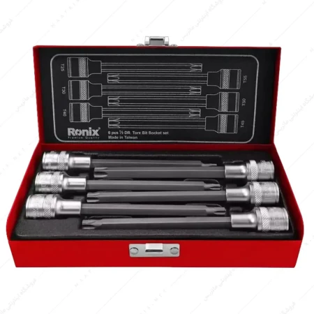 جعبه بکس 1/2 اینچ ستاره ای بلند 6 پارچه کد RH-2691 برند رونیکس